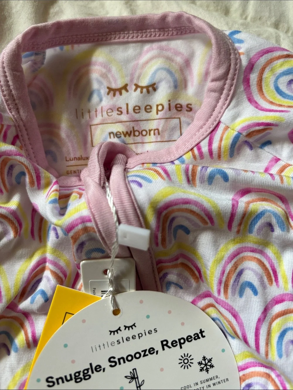 Carter's Pastel Rainbow Zip-Up Footed One-Piece